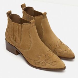 Zara Camel Ankle Booties